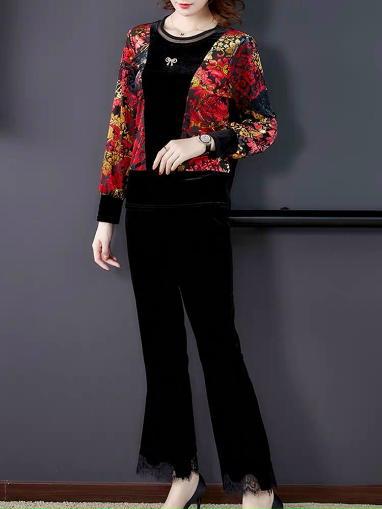 Set Nhung Phối Màu Chan Ren - BTN85